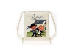 Sac pochon produit personnalisé Bretagne avec illustration d’un couple de Bretons en costume traditionnel.