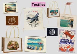 Tote bags, pochons, torchons, pochettes et textiles personnalisés en France pour souvenirs régionaux