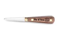 Couteau à huîtres souvenir Île d'Yeu avec manche en bois gravé