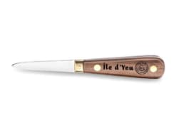 Couteau à huîtres souvenir Île d'Yeu avec manche en bois gravé