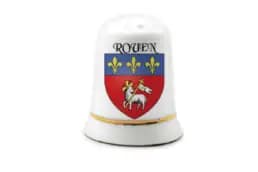 Dé à coudre souvenir Rouen avec blason de la ville