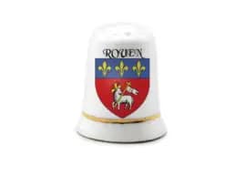 Dé à coudre souvenir Rouen avec blason de la ville