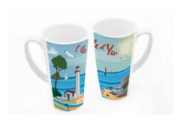 Mug souvenir Île d'Yeu avec phare, plage et océan Atlantique