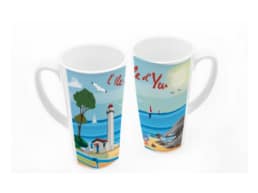 Mug souvenir Île d'Yeu avec phare, plage et océan Atlantique