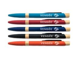 Stylo bambou gommé souvenir Vendée disponible en plusieurs couleurs