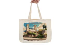 Tote bag souvenir La Roche-sur-Yon avec monument historique et statue