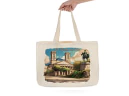 Tote bag souvenir La Roche-sur-Yon avec monument historique et statue