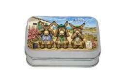 Boîte comptoir métal souvenir Île de Ré avec les trois ânes en culotte