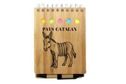 Calepin bambou souvenir Catalogne gravé avec un âne catalan