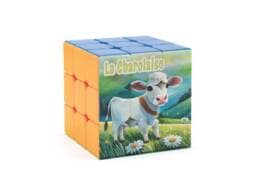 Magic Cube souvenir Bourgogne avec illustration d'une vache charolaise