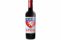Magnet bouteille souvenir Lyon avec le blason de la ville