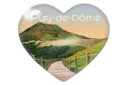 Magnet cœur souvenir Puy-de-Dôme représentant le célèbre volcan