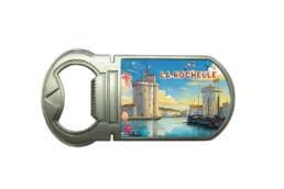 Magnet ouvre-bouteille souvenir La Rochelle avec les tours du Vieux-Port