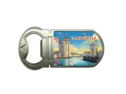 Magnet ouvre-bouteille souvenir La Rochelle avec les tours du Vieux-Port