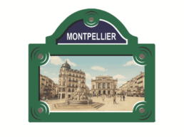 Magnet plaque de rue souvenir Montpellier représentant la place de la Comédie