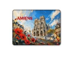 Magnet puzzle souvenir Amiens avec illustration de la cathédrale Notre-Dame