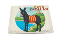 Magnet rectangle céramique souvenir Pays Catalan avec âne catalan