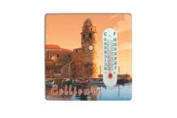 Magnet thermomètre souvenir Collioure avec vue du clocher