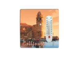 Magnet thermomètre souvenir Collioure avec vue du clocher