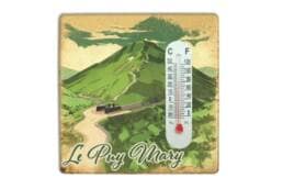 Magnet thermomètre souvenir Le Puy Mary avec illustration du sommet