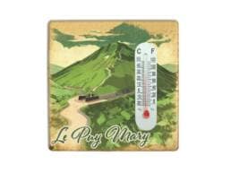 Magnet thermomètre souvenir Le Puy Mary avec illustration du sommet