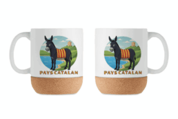 Mug base liège souvenir Pays Catalan avec âne catalan