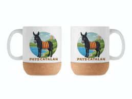 Mug base liège souvenir Pays Catalan avec âne catalan