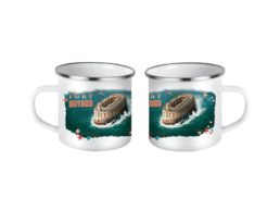 Mug fer émaillé souvenir Fort Boyard au large de la Charente-Maritime