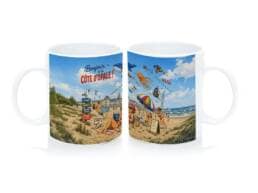 Mug standard souvenir Côte d'Opale avec illustration des plages et cerfs-volants