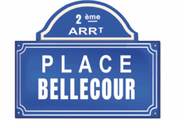 Plaque rue métal Place Bellecour Lyon style plaque de rue