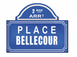 Plaque rue métal Place Bellecour Lyon style plaque de rue