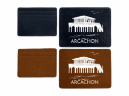 Porte-carte anti-RFID souvenir Arcachon Gironde avec cabane tchanquée