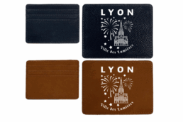Porte-cartes anti-RFID souvenir Lyon avec illustration Ville des Lumières