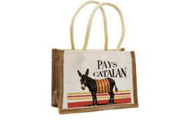 Sac en jute souvenir Pays Catalan avec âne catalan