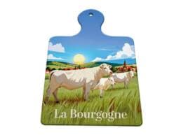 Sous-plat souvenir Bourgogne avec vaches dans un paysage de campagne