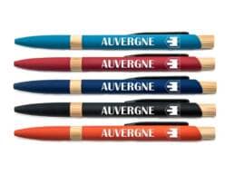Stylo bambou souvenir Auvergne personnalisé avec blason auvergnat