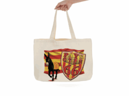 Tote bag souvenir Catalogne avec âne catalan et blason Pays Catalan 66