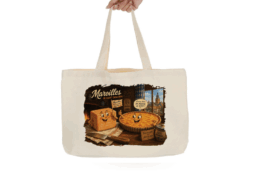 Tote bag souvenir Maroilles avec illustration humoristique du fromage Maroilles