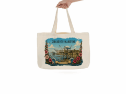 Tote bag souvenir Royan avec carrelet charentais