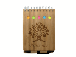 Calepin bambou souvenir Provence avec gravure d'un olivier