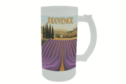 Chope givrée souvenir Provence illustrée de champs de lavande