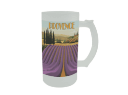 Chope givrée souvenir Provence illustrée de champs de lavande