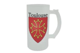 Chope givrée souvenir Toulouse avec croix occitane
