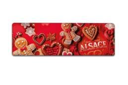 Magnet panorama souvenir Alsace avec Mannele, cœurs et décorations de Noël