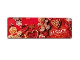 Magnet panorama souvenir Alsace avec Mannele, cœurs et décorations de Noël