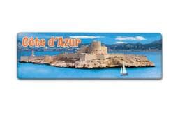 Magnet panoramique souvenir Côte d'Azur représentant le Château d'If au large de Marseille