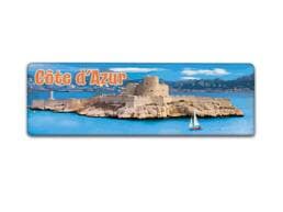 Magnet panoramique souvenir Côte d'Azur représentant le Château d'If au large de Marseille