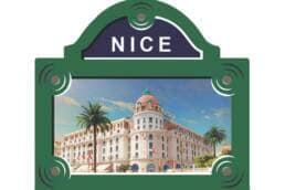 Magnet plaque de rue souvenir Nice représentant l'Hôtel Negresco