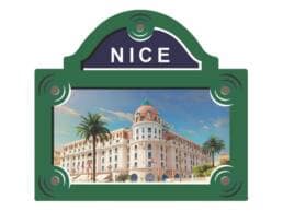 Magnet plaque de rue souvenir Nice représentant l'Hôtel Negresco
