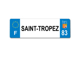 Magnet plaque d'immatriculation souvenir Saint-Tropez aux couleurs de la région PACA